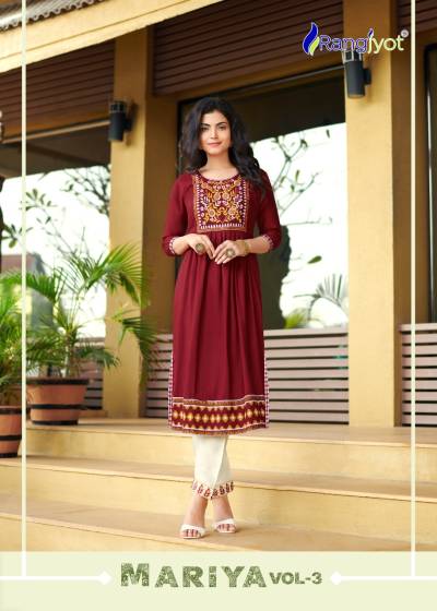 Maria Vol 3 By Rangjyot Summer Wear Attractive Kurti With Bottom